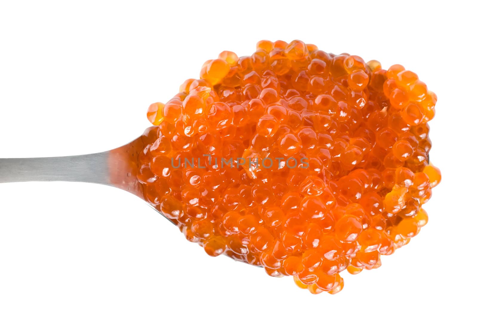 Red caviar in spoon isolated by Givaga