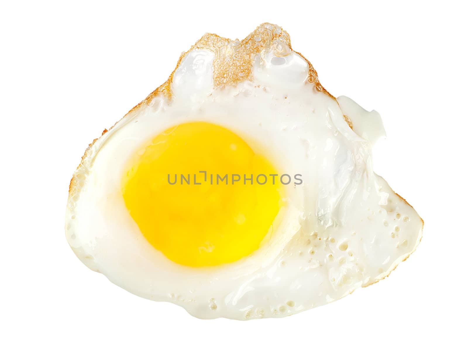 Fried egg isolated on white background (Path)