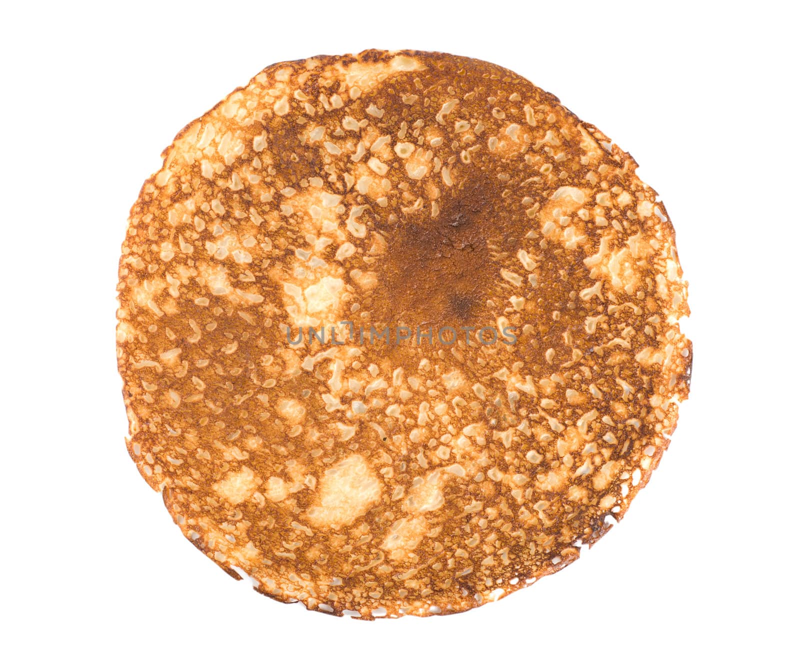 Fried pancake isolated on a white background