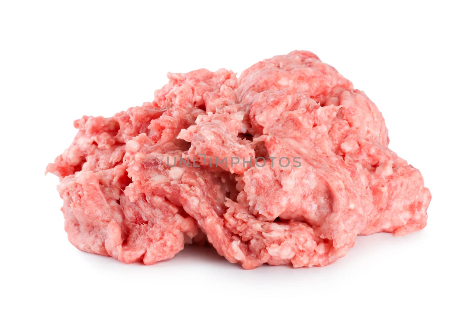 Raw minced meat isolated on a white background