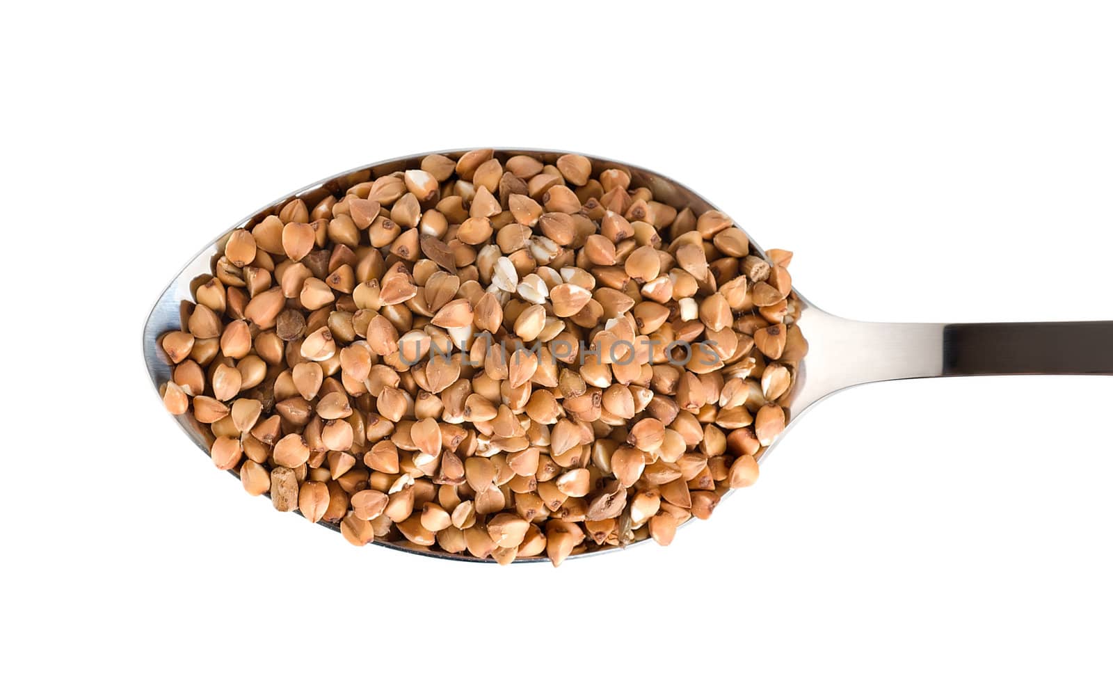 Buckwheat in a spoon isolated by Givaga