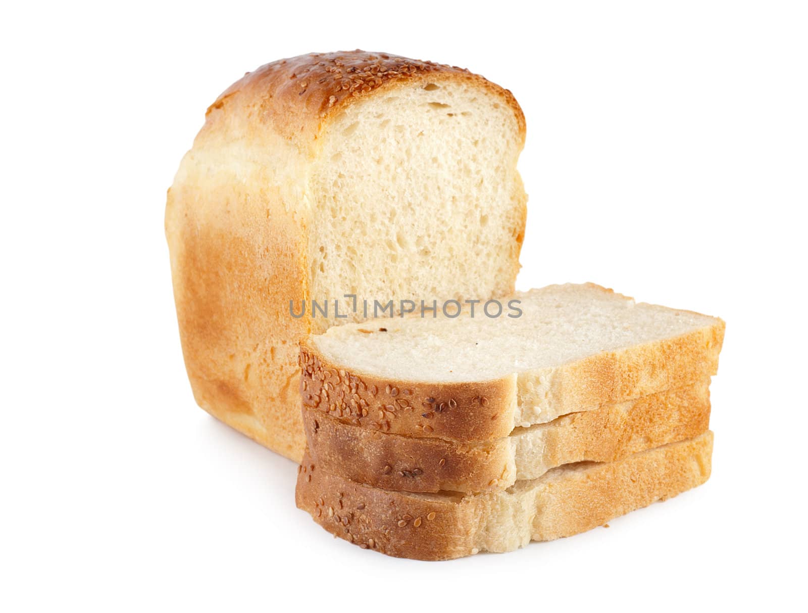 Fresh white bread isolated by Givaga