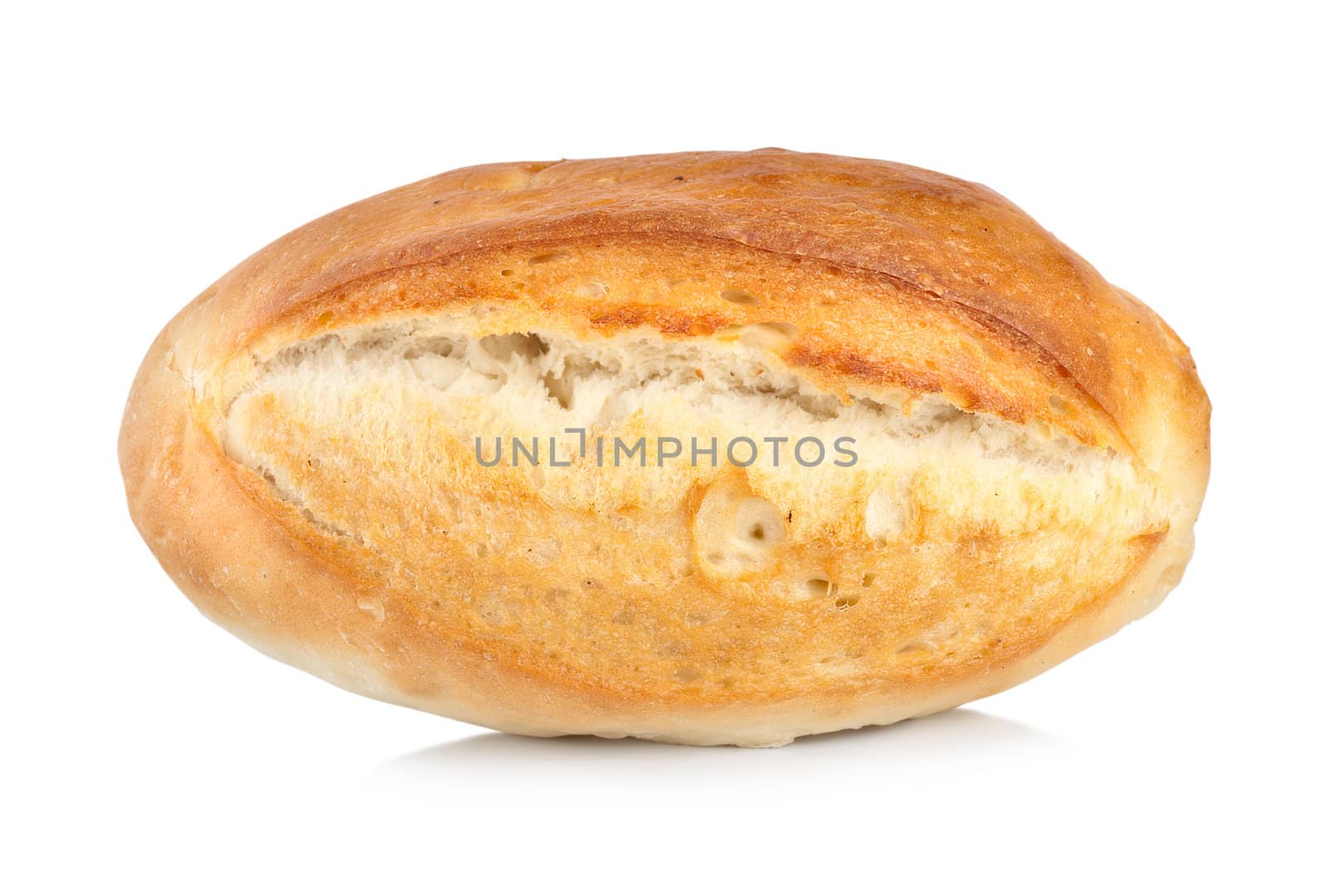 Loaf of bread isolated on white background