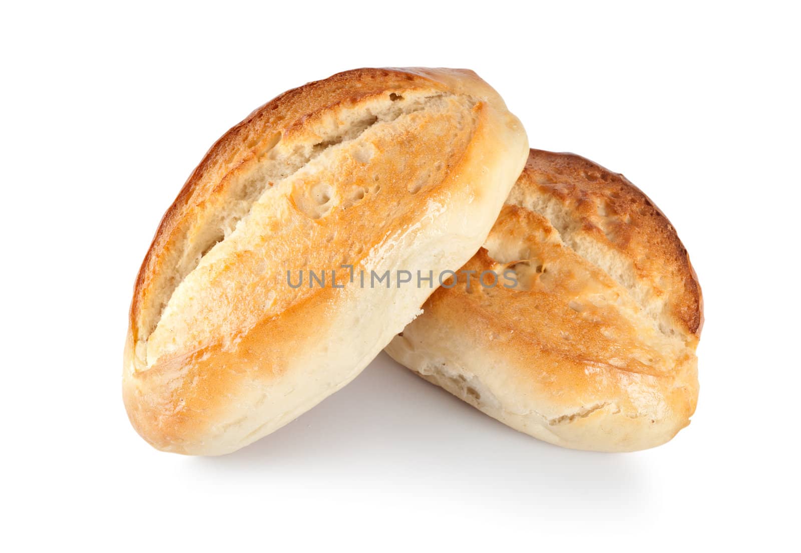 Two bun isolated on a white background