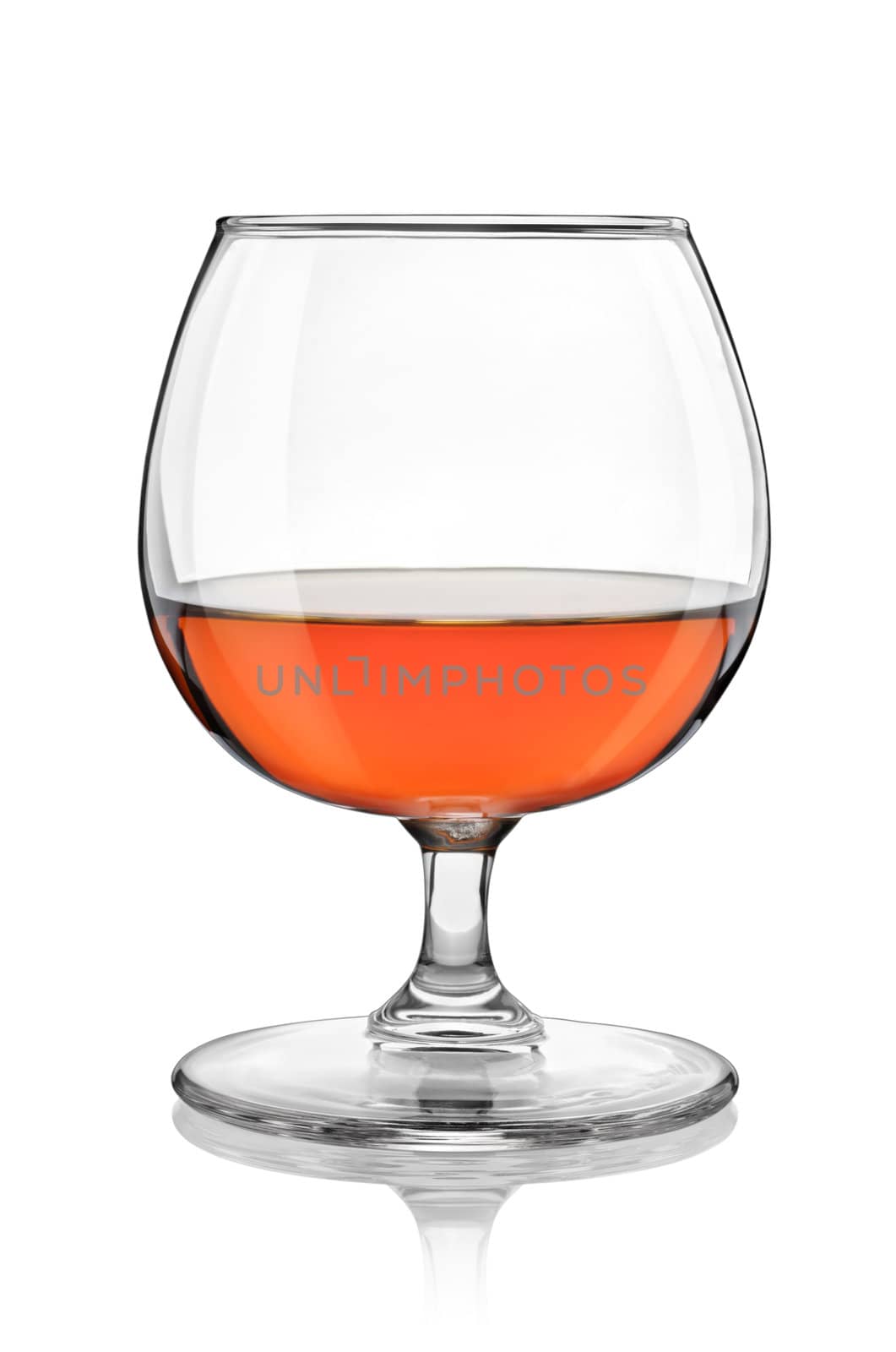 Brandy glass isolated on a white background. Path
