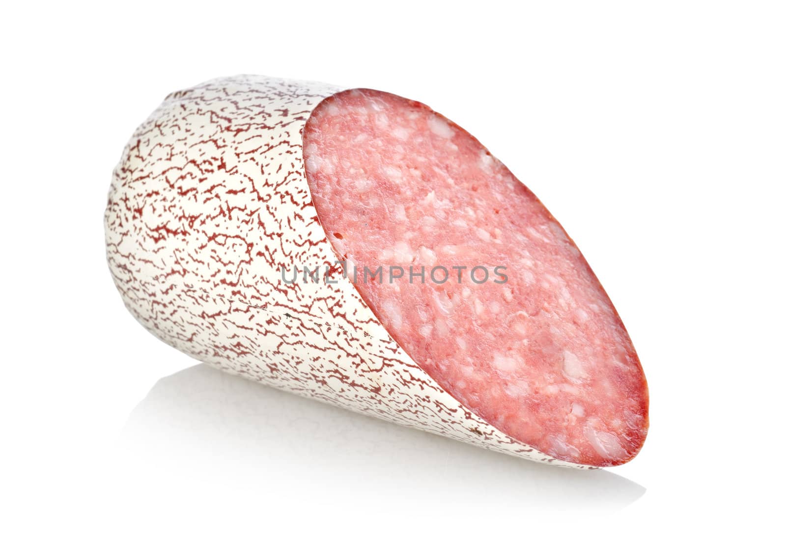 Smoked sausage isolated on a white background