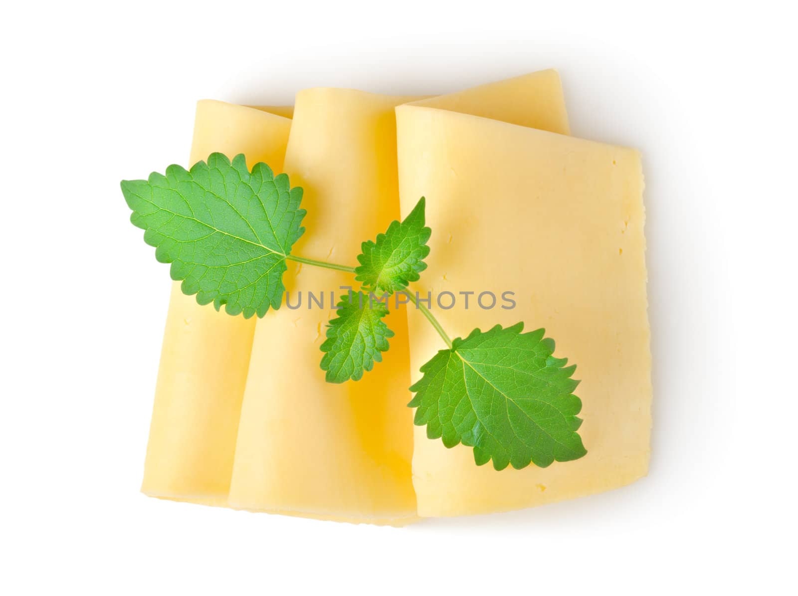 Cheese and mint isolated by Givaga