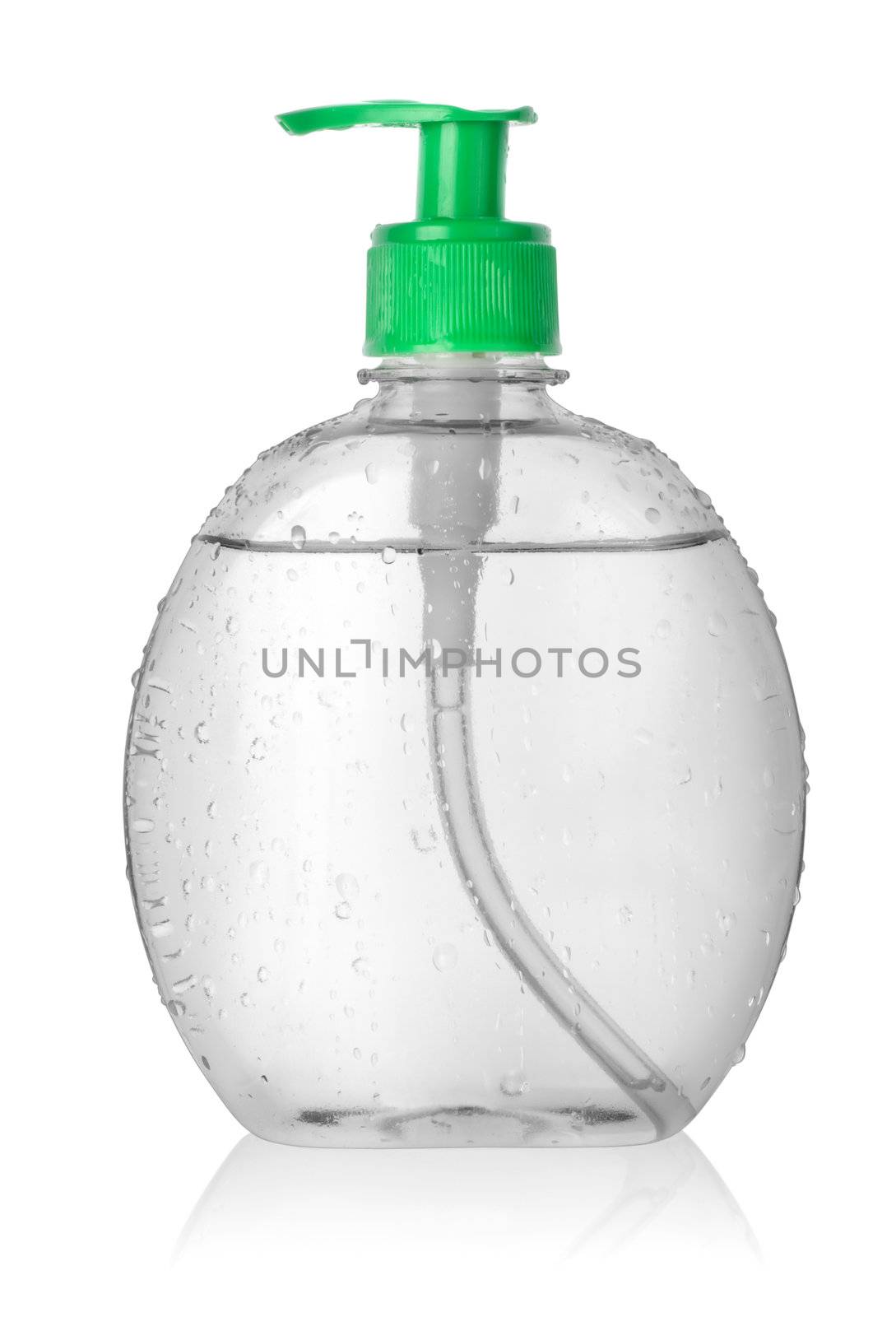 Spray bottle of water isolated on a white background. Clipping path