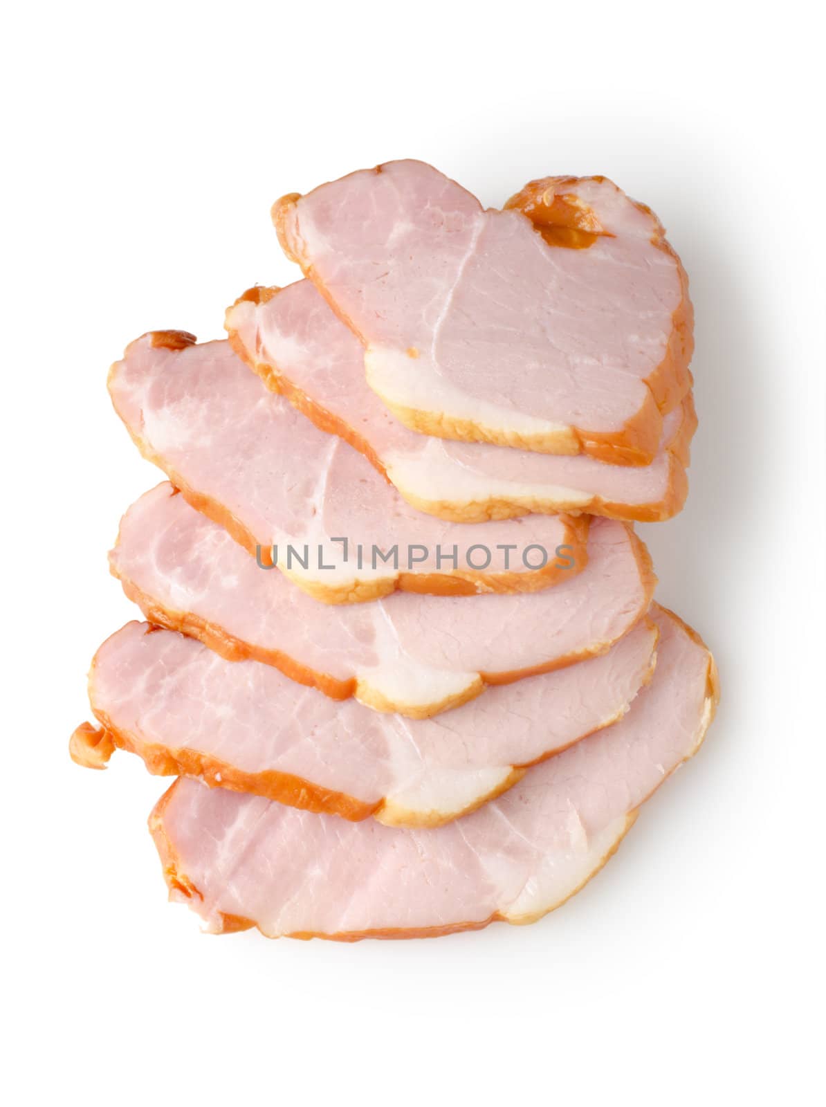 Sliced ham isolated by Givaga