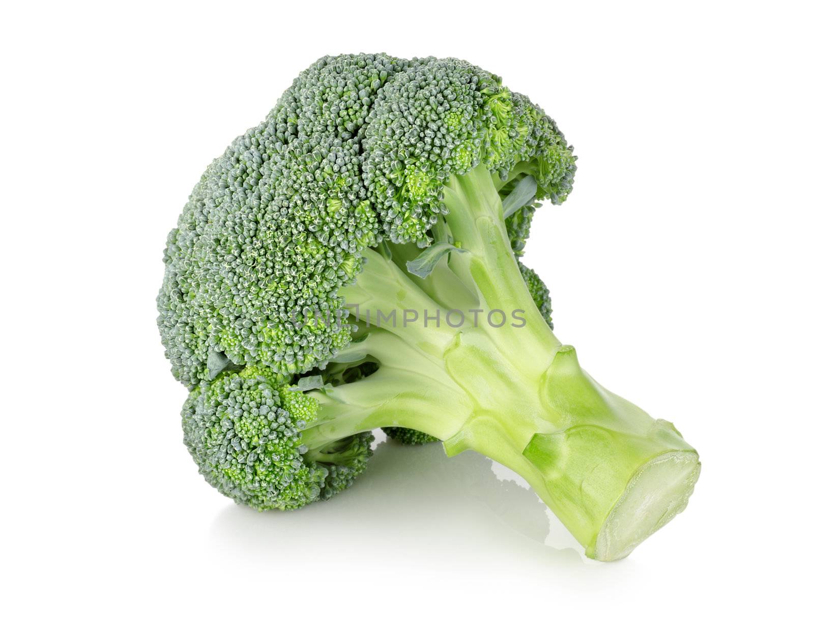 Ripe broccoli isolated on a white background