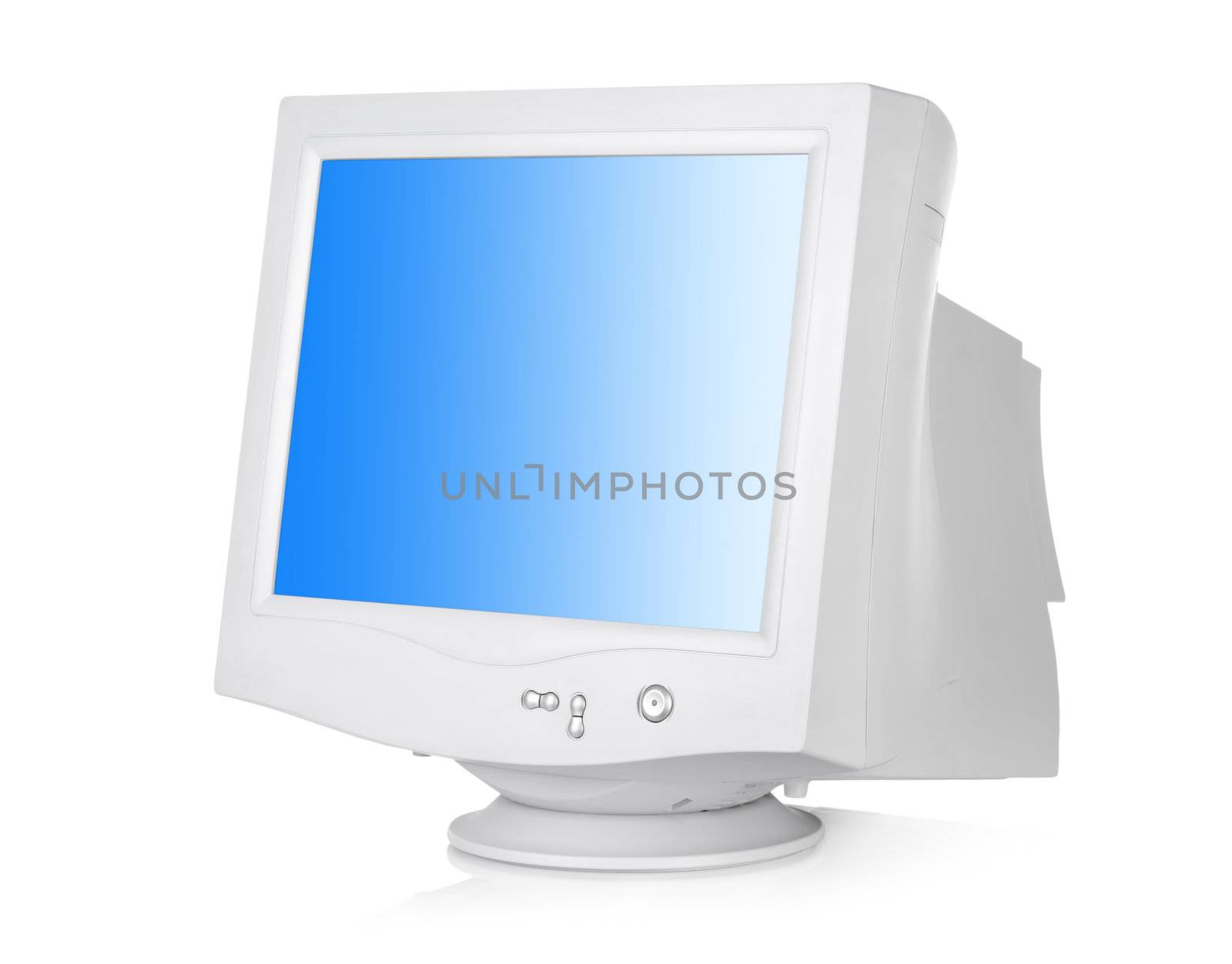 CRT monitor isolated on a white background