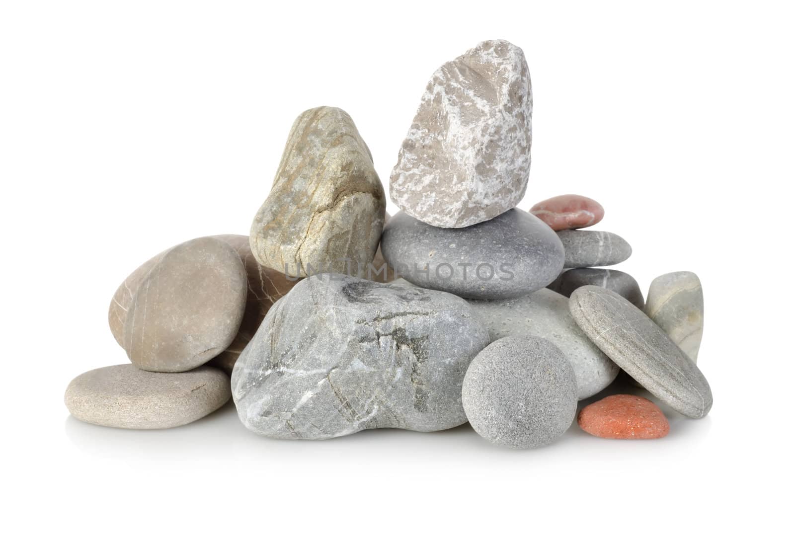 Heap a stones isolated on a white background