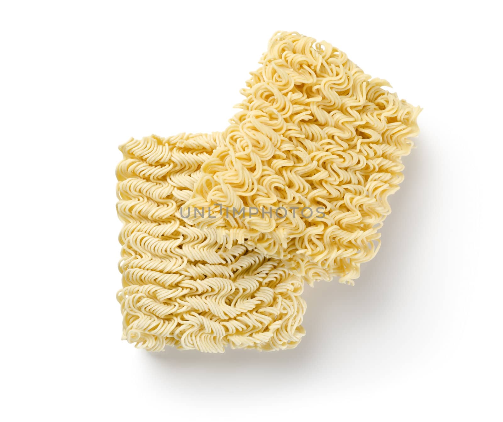 Noodles of fast preparation isolated on a white background