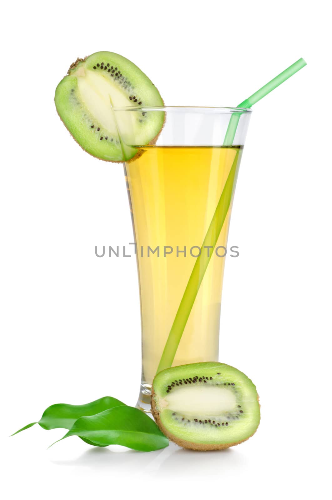 Kiwi juice isolated on a white background