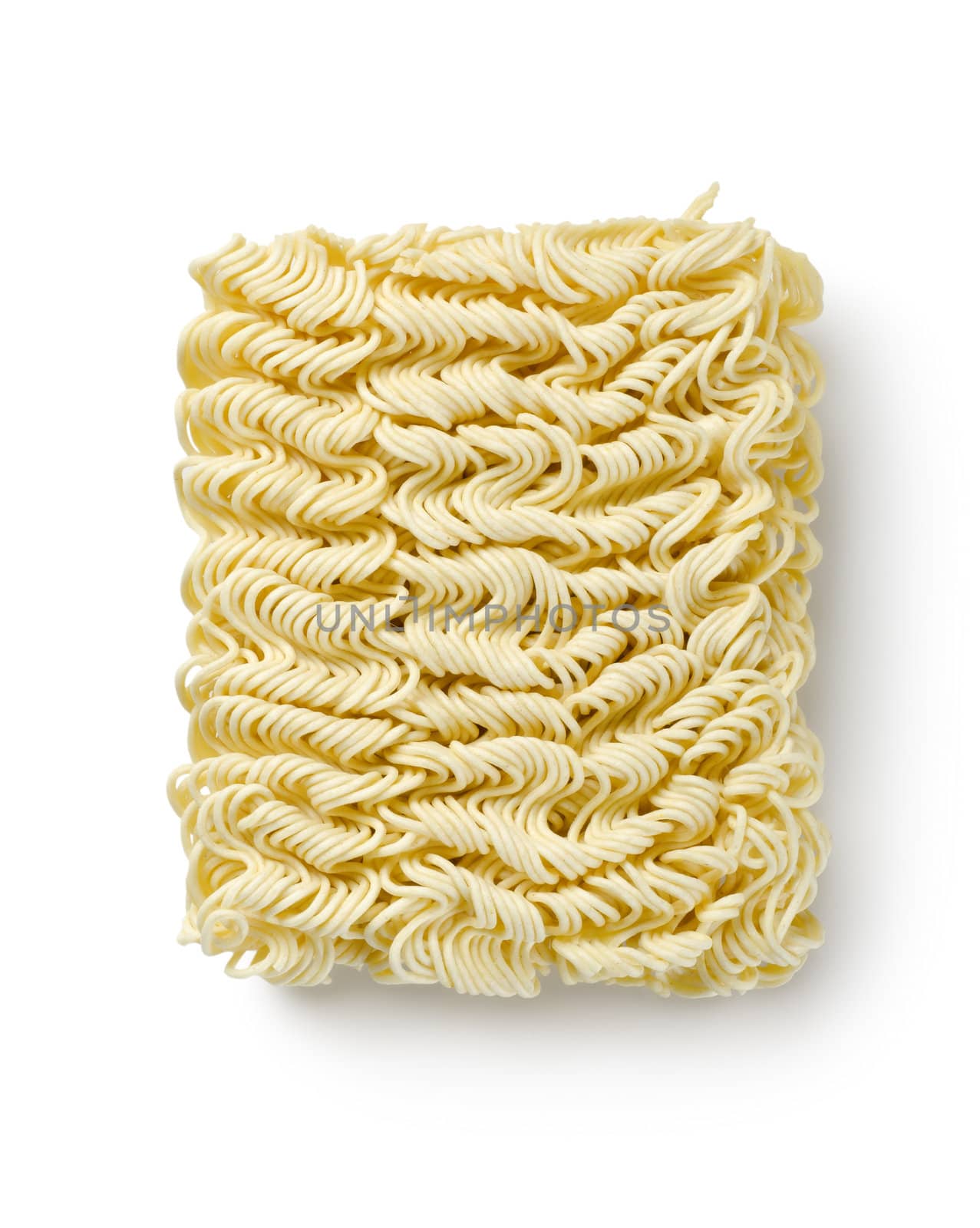 Noodles of fast preparation isolated on a white background