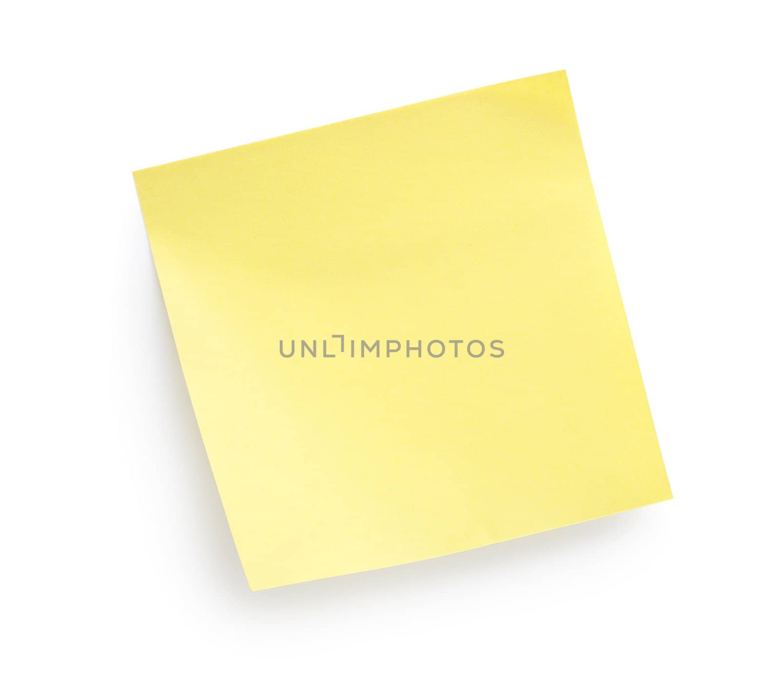 Yellow paper isolated on a white background