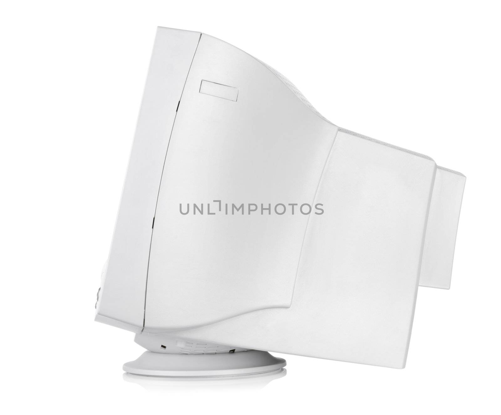 CRT monitor isolated on a white background. Clipping path
