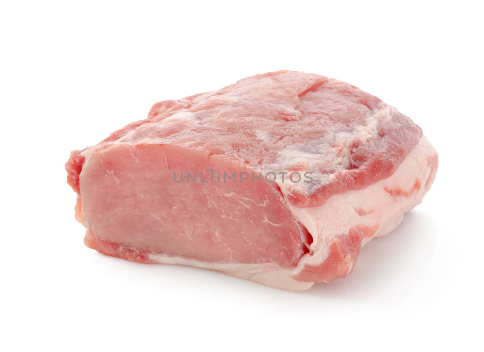 Piece of pork isolated on white background