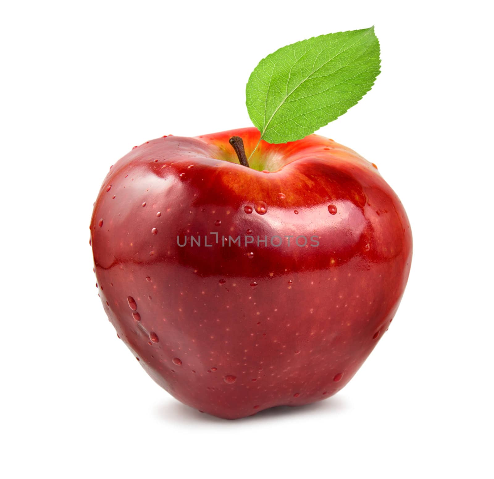 Red ripe apple isolated on a white background