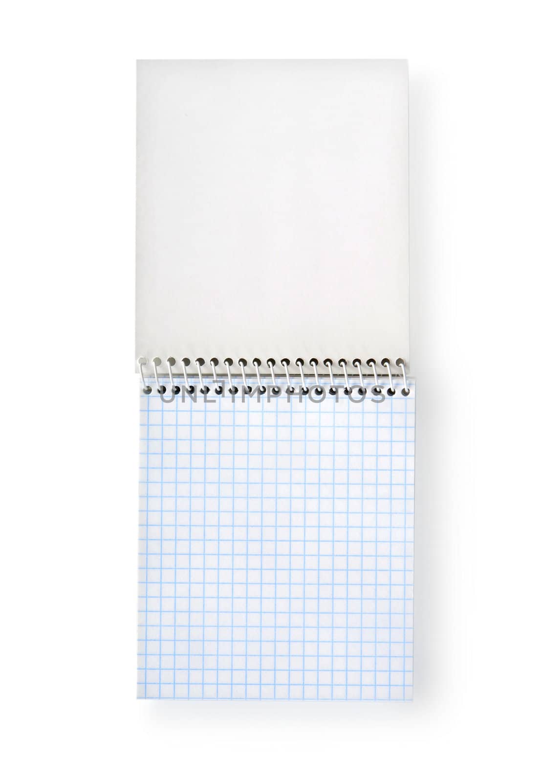 Blank notepad isolated on a white background. Clipping Path