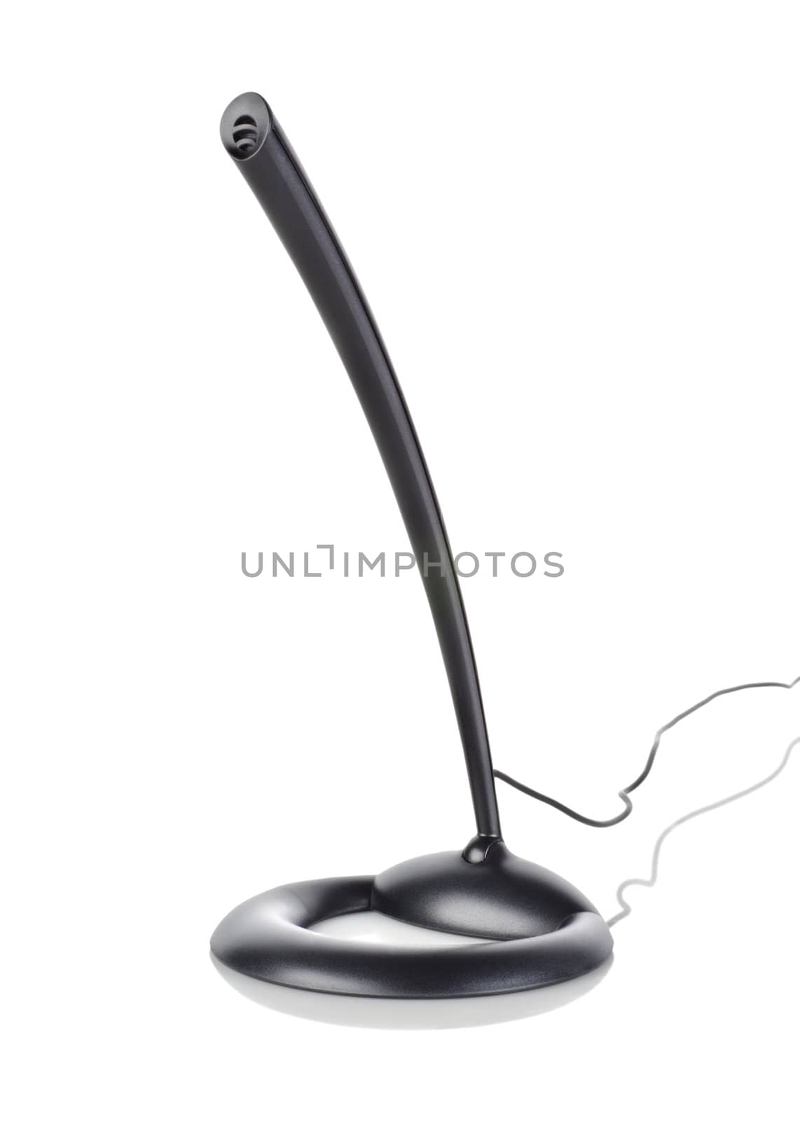 Black microphone isolated on a white background