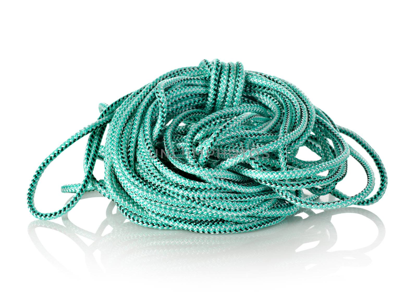 Green rope isolated on a white background