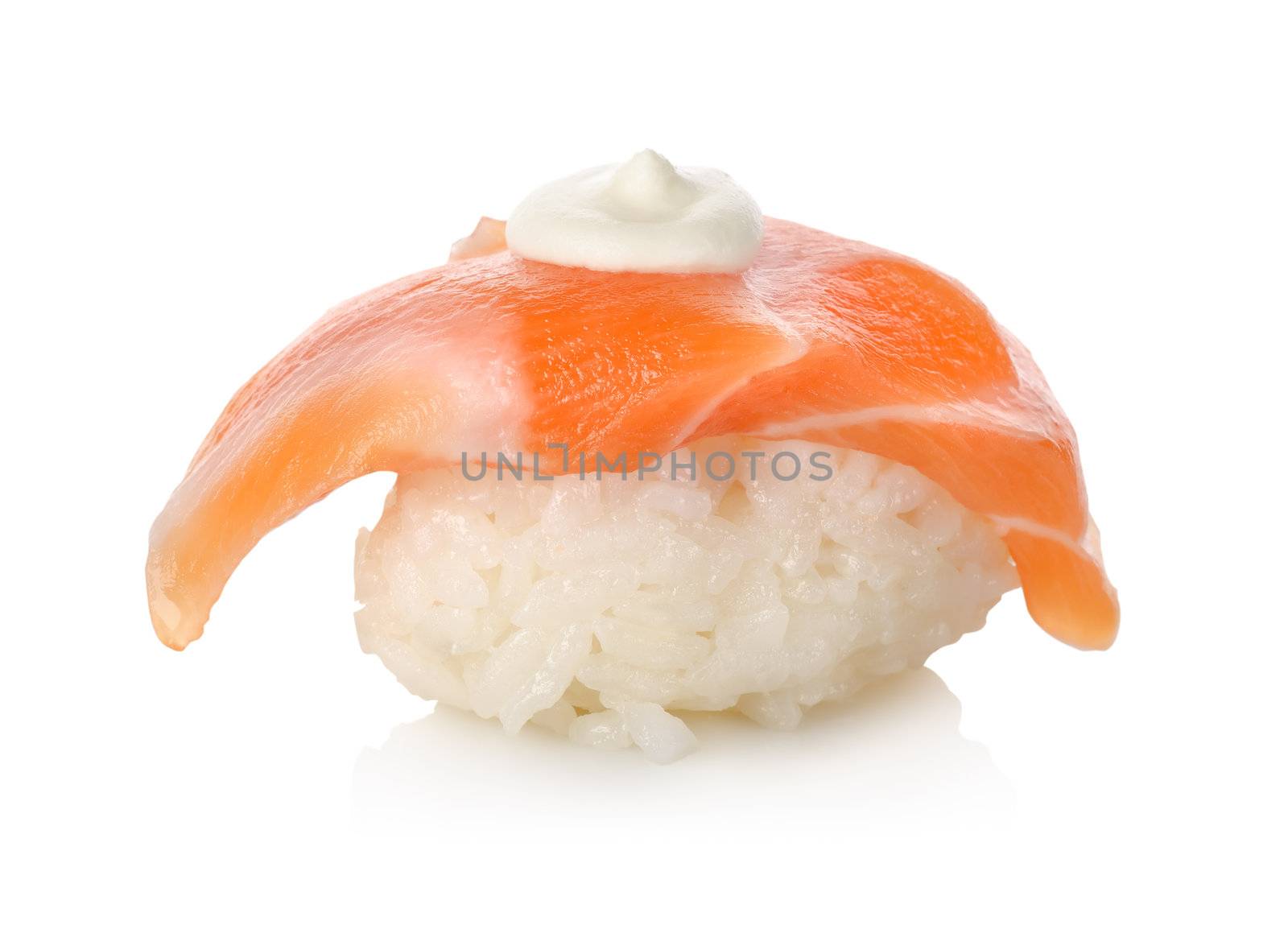 Sushi: Salmon Sake isolated on a white background