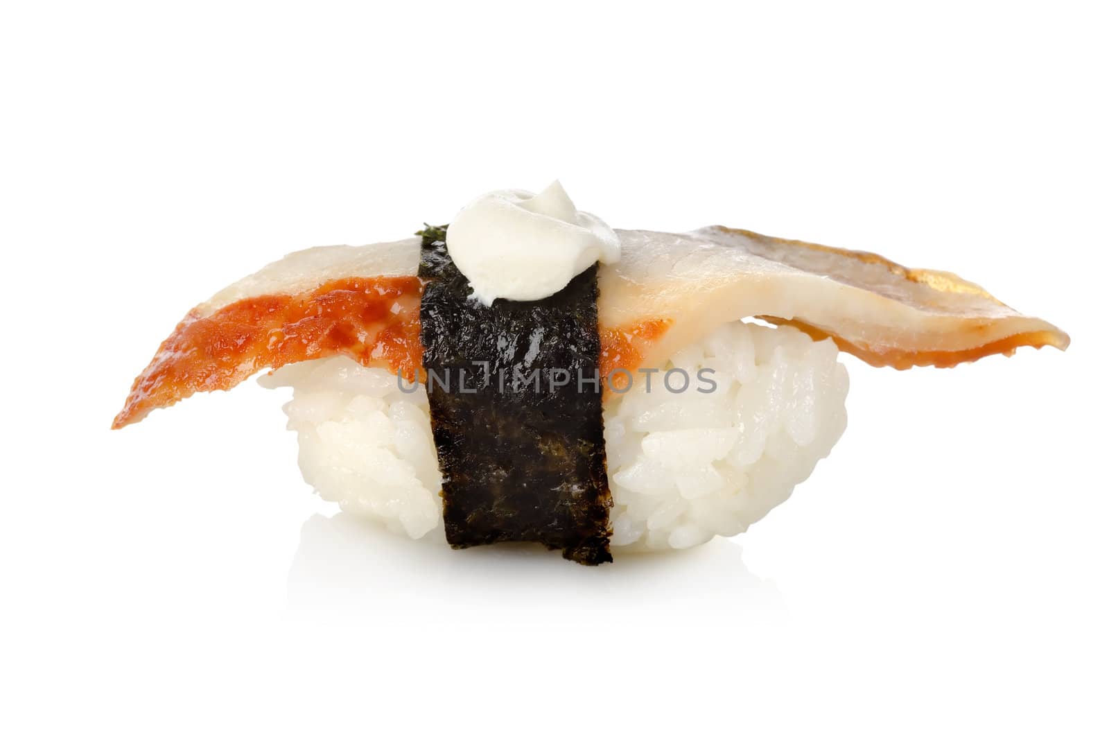 Unagi sushi isolated on a white background