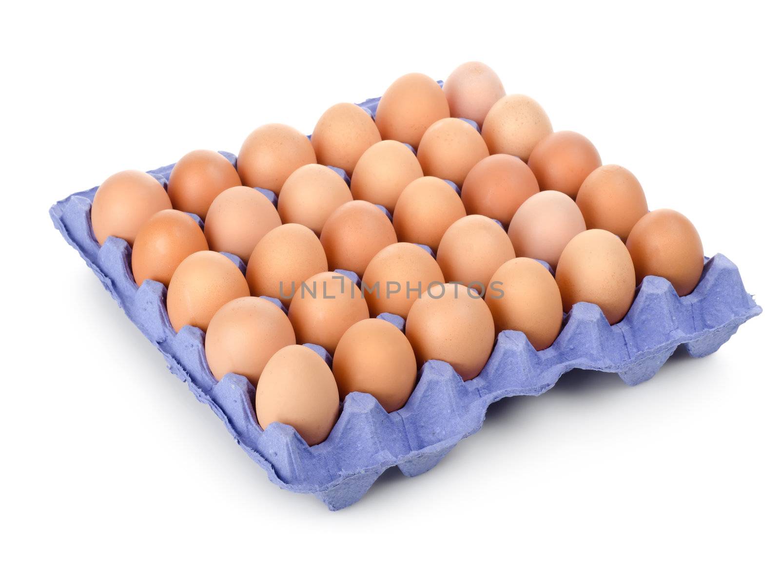 Eggs in a carton isolated by Givaga