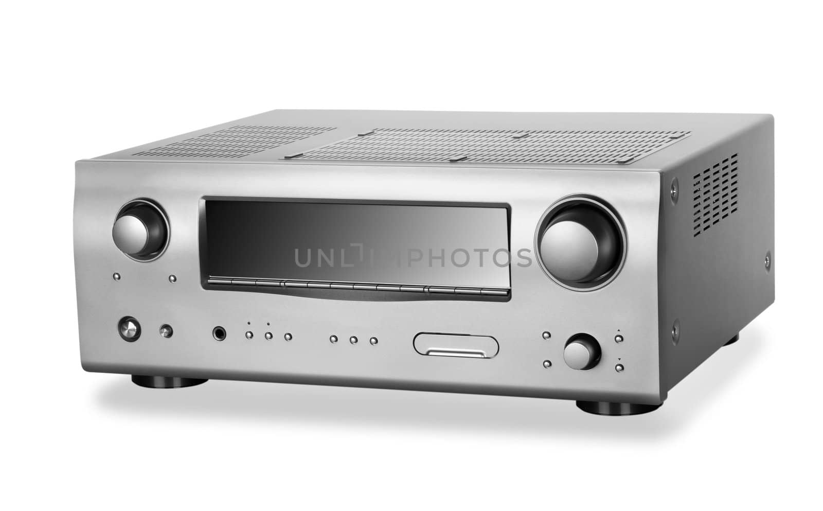Hi-Tech AV receiver isolated on white background. Clipping Path