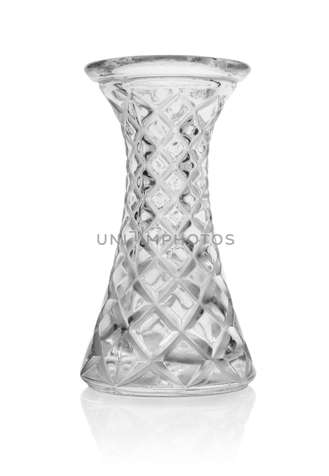 Glass vase isolated on a white background