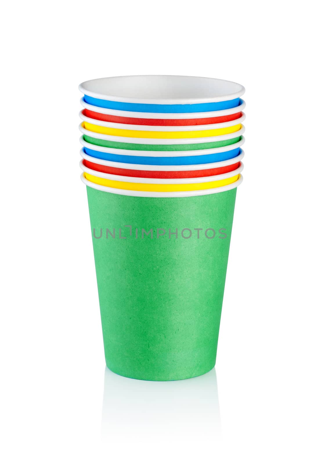 Disposable cups isolated on a white background