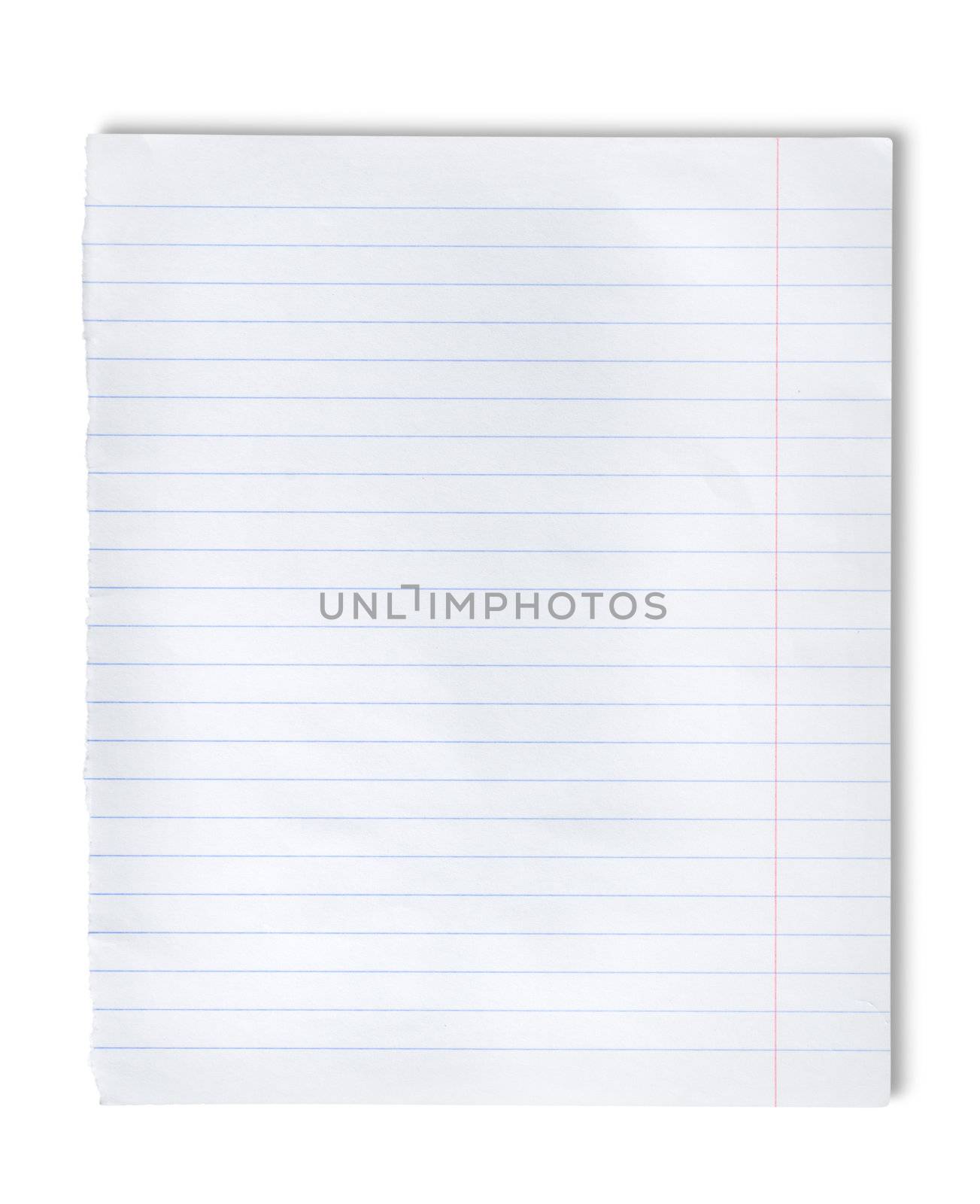 Lined paper isolated on a white background