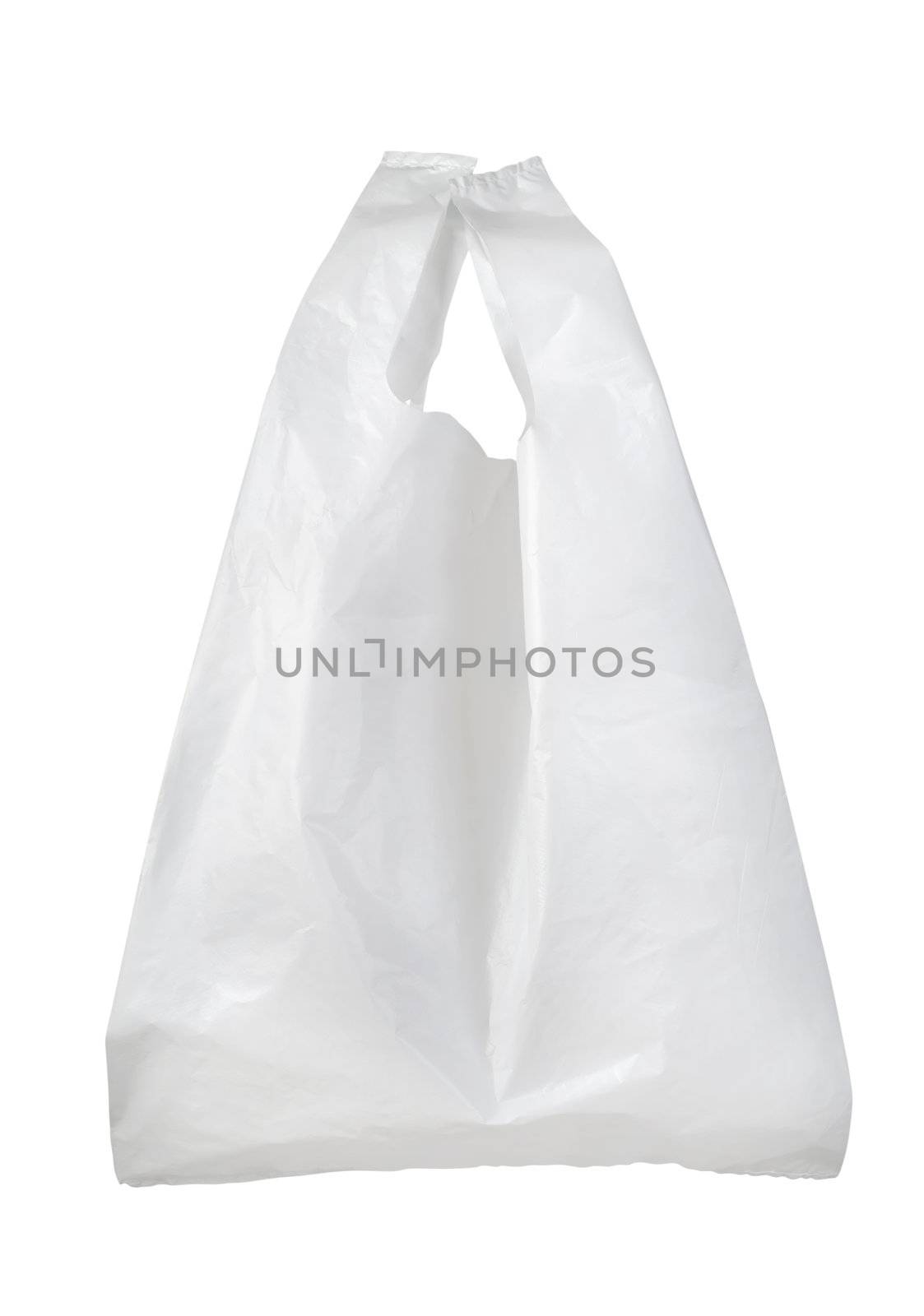 White plastic bag isolated on a white background