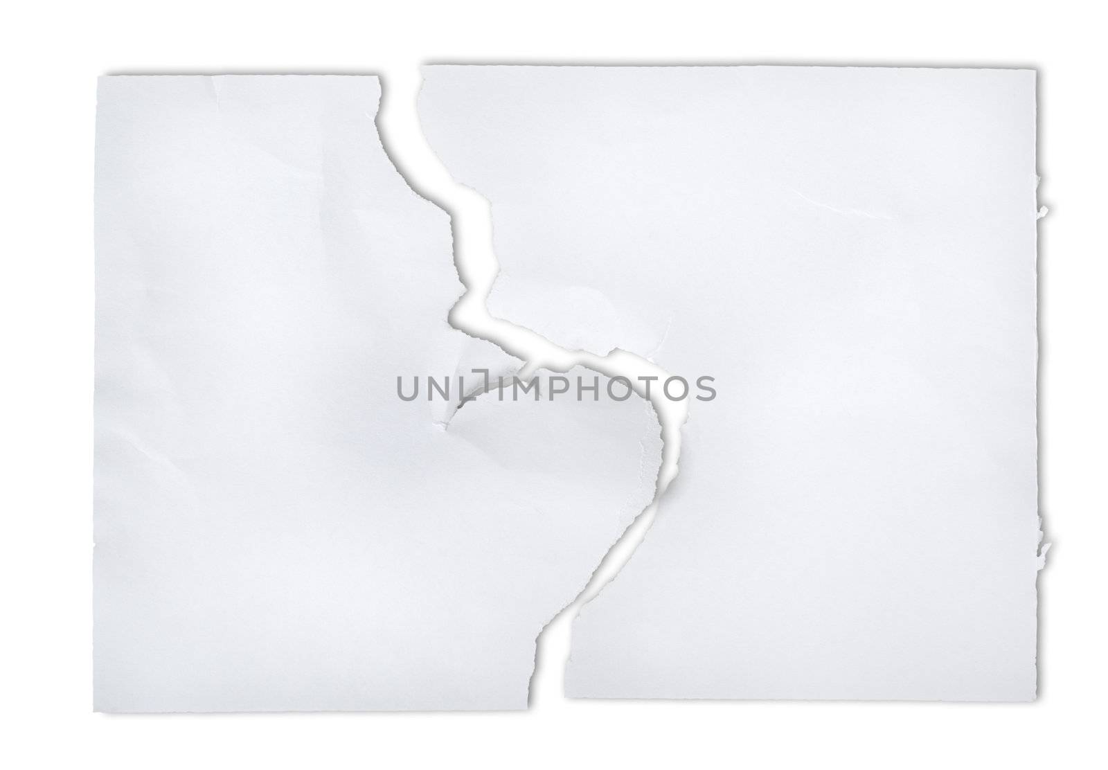 Torn piece of old Paper ready to accept any message. Clipping Path