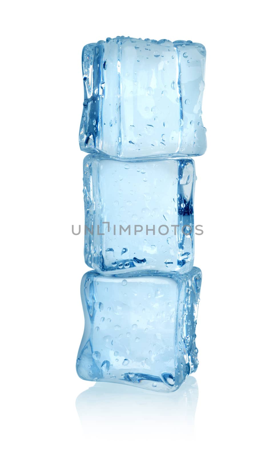 Ice cubes isolated on a white background. Clipping path