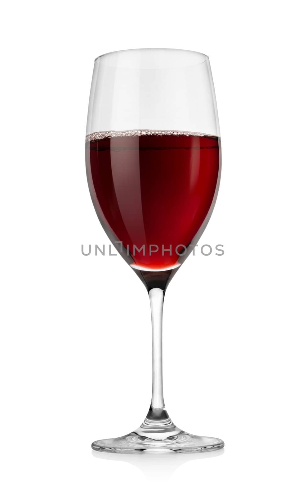Red wine isolated on a white background. Clipping Path