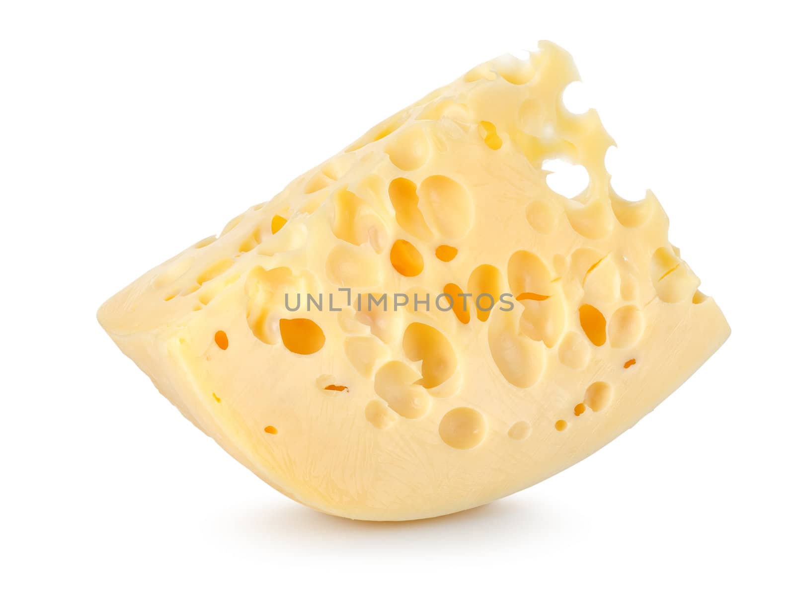 Swiss cheese isolated on a white backgroun