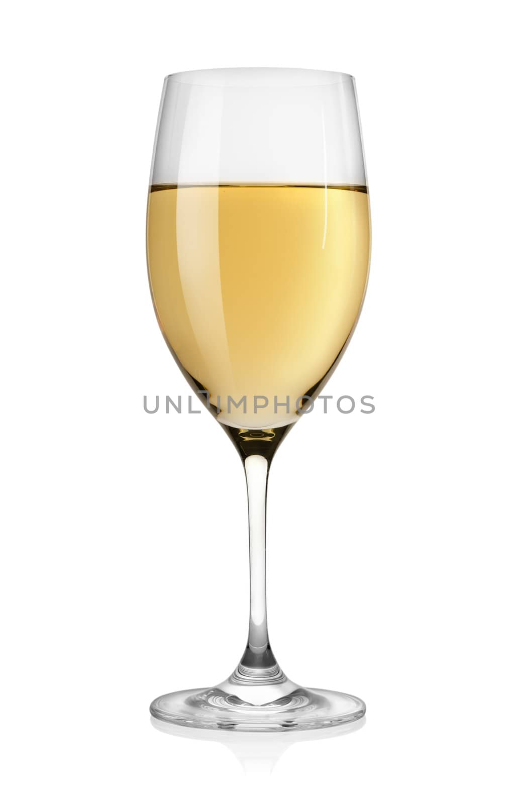 White wine isolated on a white background