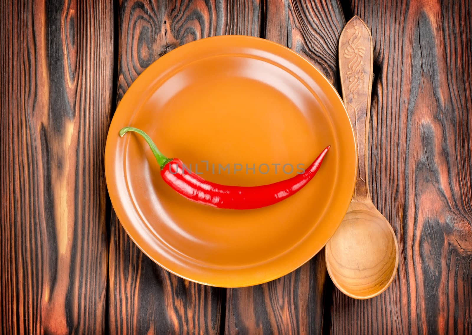 Pepper in a plate and spoon by Givaga