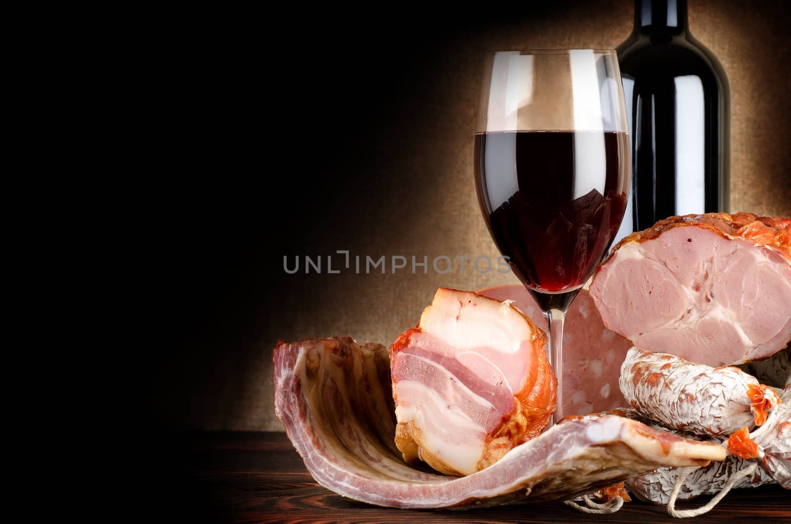 Wineglass and meat by Givaga