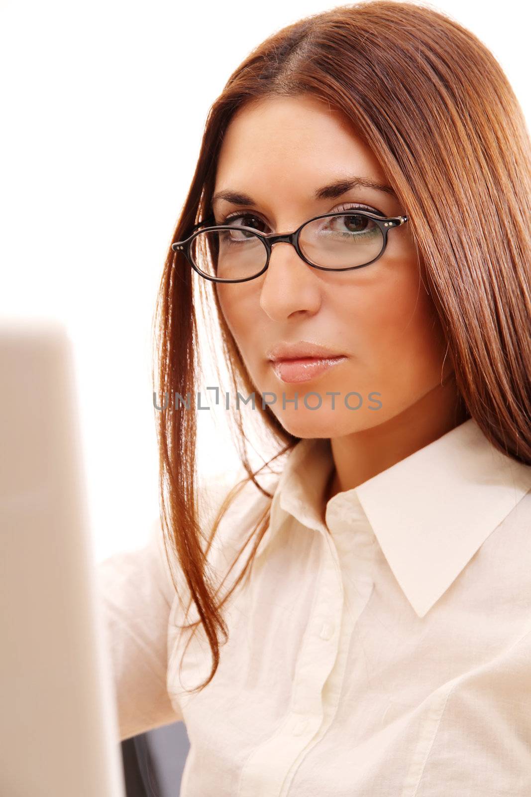 Business woman working on a Laptop.