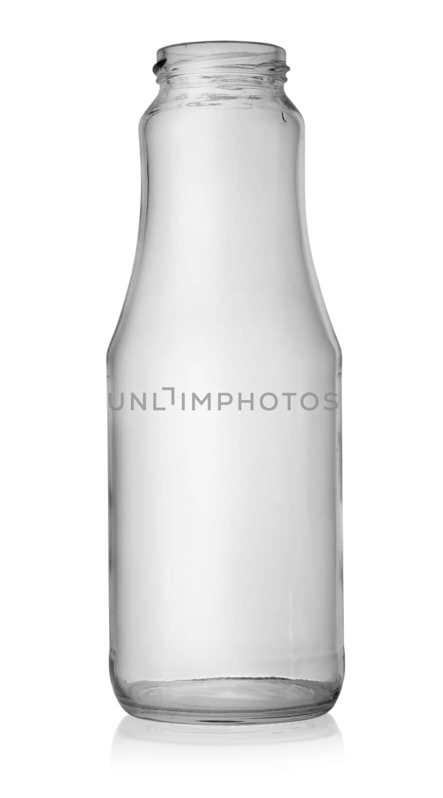 Empty glass jar isolated on a white background