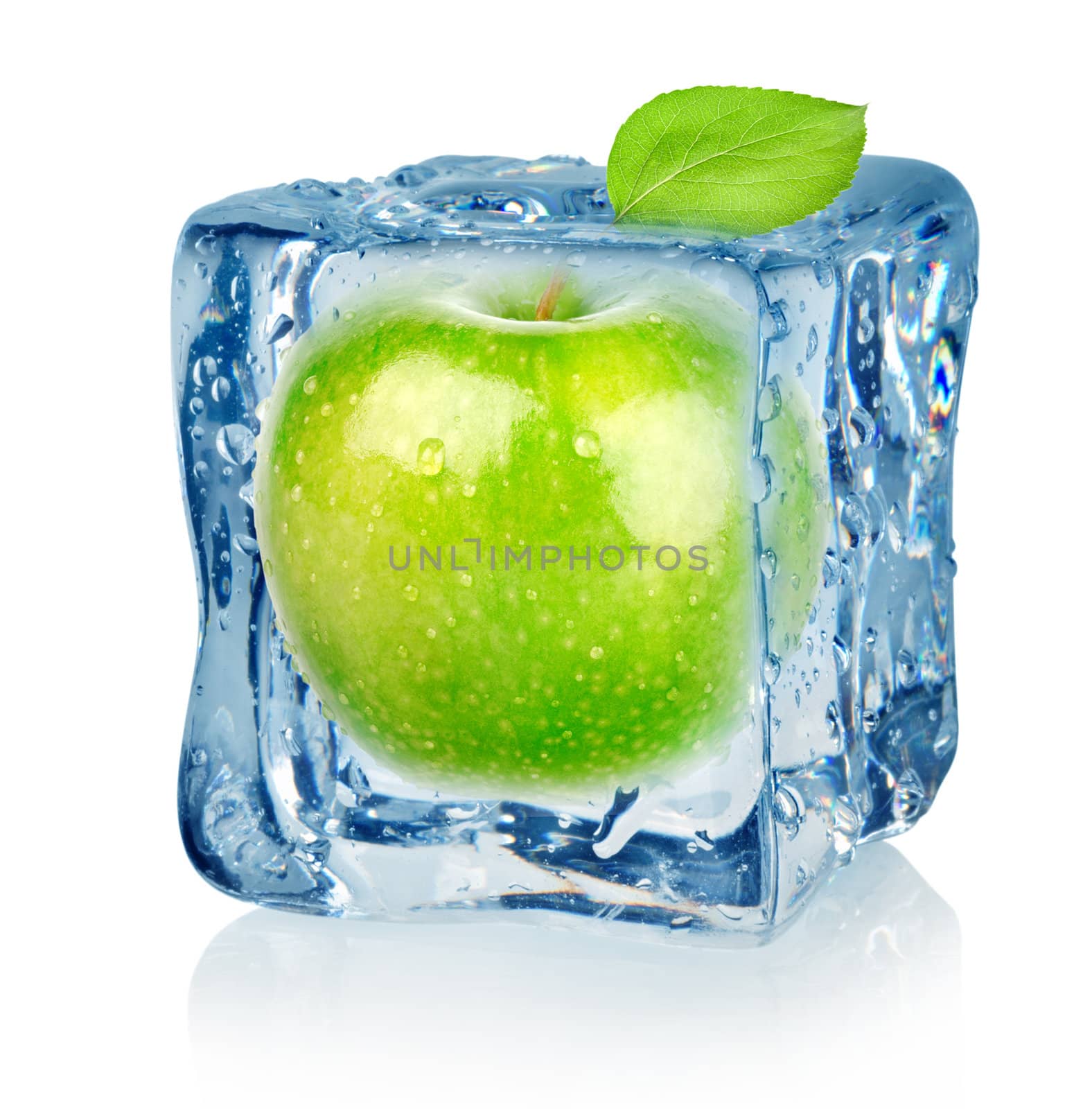 Ice cube and apple by Givaga