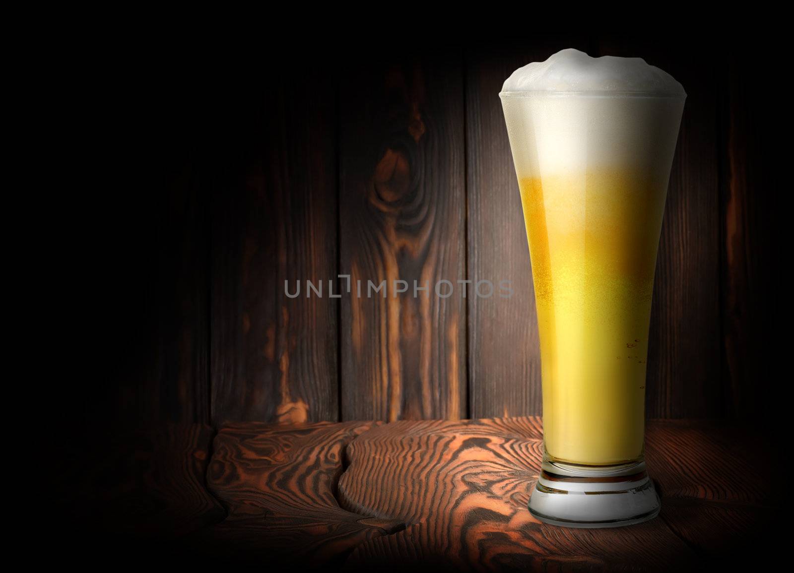 Lager beer on a dark background by Givaga
