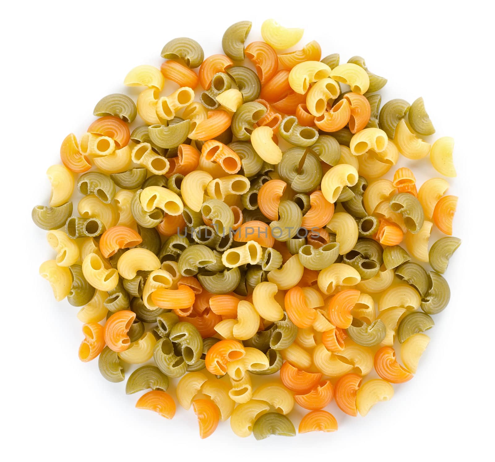 Mix of pasta isolated on a white background