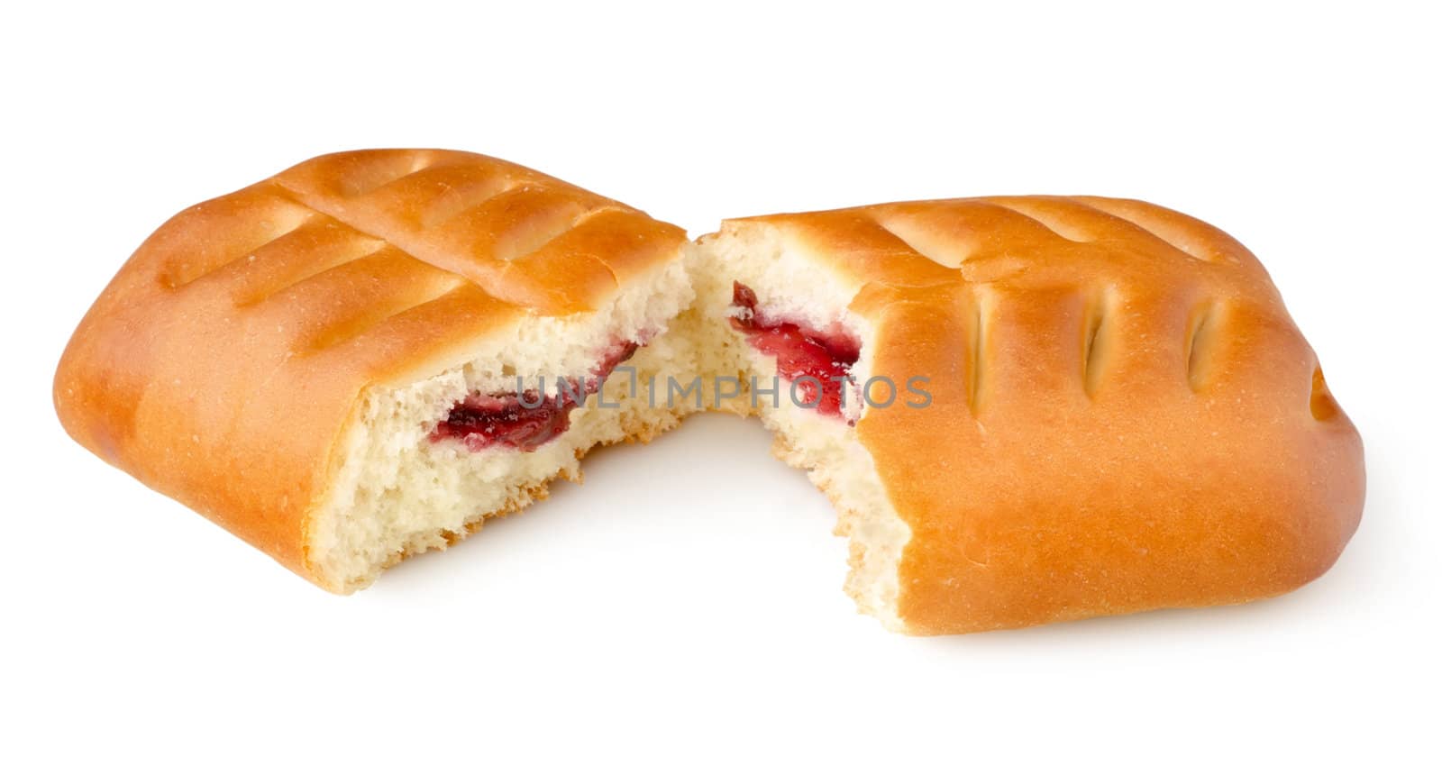 Two parts bun isolated on a white background