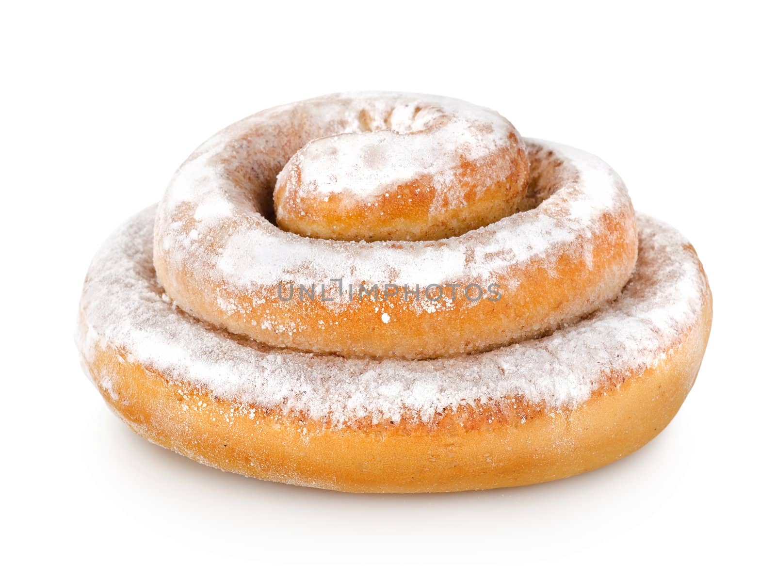 Cinnamon bun isolated on white background