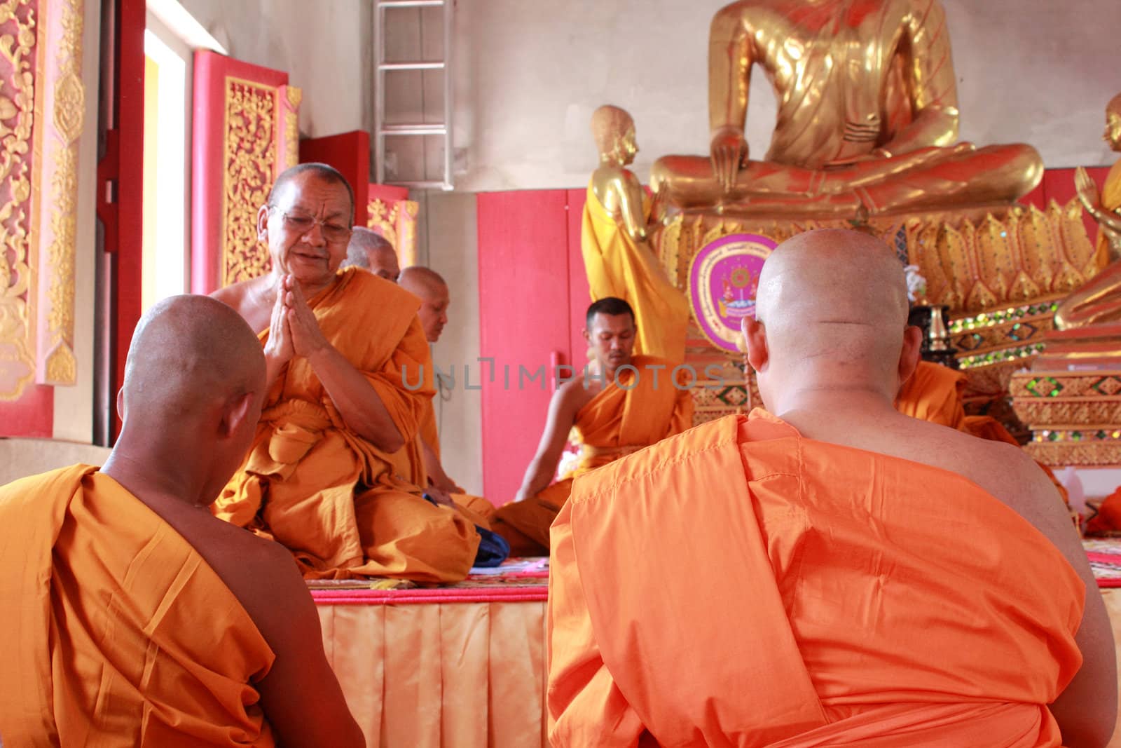 NAKON SI THAMMARAT, THAILAND - NOVEMBER 17 : Clergy Conference in the newly Buddhist ordination ceremony on November 17, 2012 in Nakon Si Thammarat, Thailand.