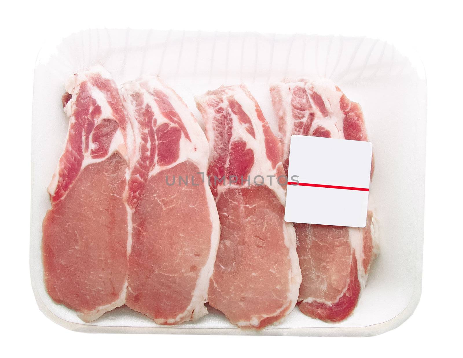 Pork chops packaged in a container with a price tag by NickNick